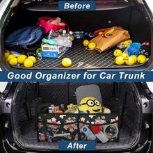 New  Car Trunk Organzier For SUV, Car Organziers And Storage With 6 Big Pocket, 50L Waterproof Polyester Car Accessories For Women/Men (Medium, Floral) - 花的 - 查看 5