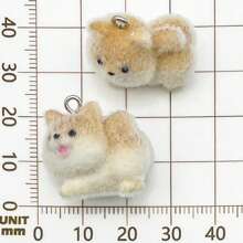 Set de 2/5 piezas de encantos de estatuilla de perro de oso de peluche de resina bonita con colgante de animal 3D de resina para hacer manualidades con llaveros, pulseras, collares y aretes