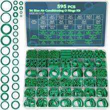595 Stücke Klimaanlagen O-Ring Set, 36 Größen Dichtungsring Gummi O-Ringe Sortiment Set für Kompressor Kfz Klimaanlagen Rohrleitungen Reparatur ID:3-22mm