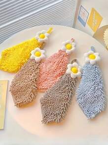 1/3pcs Super Absorbent Coral Fleece Kitchen Towels - Cute Flower Pattern, Soft & Reusable For Hand And Surface Cleaning, Includes OPP Bag, Ideal For Home Use, Decorative Towel | Absorbent Towel Back To School Dish Cloths Kitchen Towel