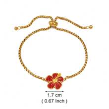 1 Stück verstellbares Armband mit geätzten Hibiskusblumen für Frauen und Mädchen, Hawaii Guam Puerto Rico PR Guadeloupe Insel Schmuck