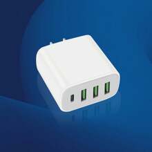 4-Port USB-C Wall Charger With Fast Charging Cube – Multi-Device Power Adapter Compatible With Iphone 16/15/14/13/12 Pro Max & More Suitable For Multiple People Charging, Multiple Devices Charging, Home Charging Needs, And Office Desks Phone Charger Multi-Port