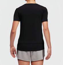 Adidas 女款夏季舒適透氣跑步健身休閒運動短袖T卹 - 黑色 - 查看 4