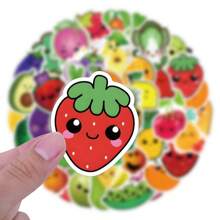 60pcs Fruit Cartoon Graffiti Sticker, For Decorating Stationery, Cup, Suitcases, Mobile Phone, Notebook