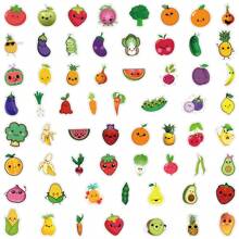 60pcs Fruit Cartoon Graffiti Sticker, For Decorating Stationery, Cup, Suitcases, Mobile Phone, Notebook