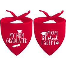 2025 Green Graduation Dog Bandanas Puppy Scarf - My Mom Graduated Dog Outfits - 2 Pcs Adjustable Triangle Double-Layer Reversible Pet Bandanas For Small Medium Large Cat Dogs - Red - View 1