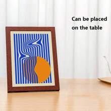 1 pièce Œuvre murale géométrique abstraite moderne à demi-cercle avec blocs de couleur, design d'art mural pour bureau ou studio avancé, peinture à suspendre avec cadre en option