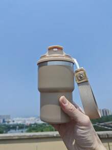 Taza de acero inoxidable aislada de 12 oz con diseño minimalista, taza de auto portátil con cordón, taza para helado, taza de café con doble capa al vacío, personalizada en un paquete