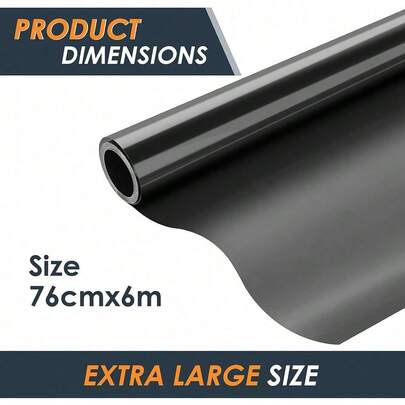 Trintion Car Window Tint Film 15% 6mx76cm Black Window Tint Film Roll Anti UV Heat-Insulation Glare Tinting Dark Privacy Car Window Film