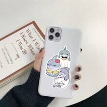 50张/包 鲨鱼杰夫涂鸦贴纸，时尚个性化装饰贴纸，防水贴纸，适用于笔记本电脑、吉他、水瓶、摩托车和其他DIY装饰 - 淺藍色 - 查看 7