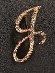 1 件 A-Z 字母胸针，欧式水钻别针，合金材质，镶嵌闪亮宝石，非常适合搭配西装、衬衫、夹克、连衣裙，展现优雅与时尚背包，适合学校办公室配饰珠宝圣诞节万圣节衣服别针有趣可爱的教师礼物 - 彩色 - 查看 14