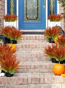1/3/5pcs Artificial Grass Fake Plant UV Resistant Greenery Plastic Plants Home Garden Windowsill Decoration, Dining Room, Bedroom, Wedding Birthday Party Flower , Valentine's Day Gifts, Christmas, Thanksgiving, Halloween Indoor/Outdoor Holiday Decor, Photography Spring And Summer Seasonal Decoration Outdoor Simulation Greener
