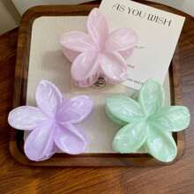 3pcs/5pcs Solid Color Marble Texture Flower Hair Clips, Suitable For Holiday, Party, And Everyday Wear, For Those With Thin Hair Hair Claws Claw Clips Hair Jaw Clip Hair Clamps Hair Clutch Hair Catcher Clip Hair Accessories