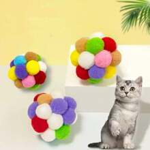 2/3 pezzi Giochi a sonagli con pon pon soffici e colorati per gatti, per intrattenere gli animali domestici