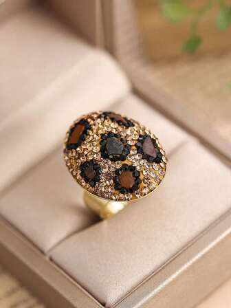 1pc Fashionable Minimalist Leopard Pattern Ring, Luxury Elegant Design