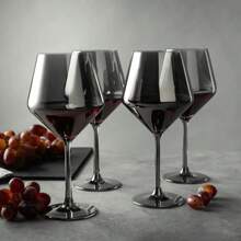 1 Pc Angled Wine Glass In Smoke Finish