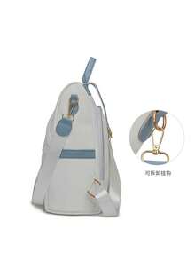 Women Fashion PU Laptop Backpack Bag Anti-Theft Waterproof 019 - 藍色 - 查看 4