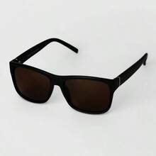 Men's Matte Square Sunglasses - Goodfellow & Co™ Black: UV Protection,  Plastic Frame - Black - View 2