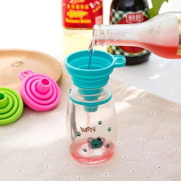 3 pezzi Set di imbuti in silicone piegabili, set di accessori da cucina pratici in colori casuali, strumenti e gadget speciali