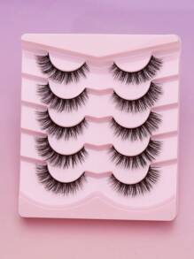 5 Pairs Of Natural False Eyelashes Fluffy And Soft 3D Mink Eyelashes Long Silky Eyelashesdaily Work Meetings Natural False Eyelashes Comfortable To Wear With Eyelashes Hand-Made Wing Elongated Natura Full False Eyelashes Free Eyelash Tweezers And Eyelash Brushes Flying Policewoman, Bride, Student Birthdays Are All Available