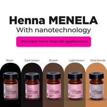 MENELA Eyebrow Henna Tint - Dark Brown Henna Brow Tint With Bamboo Extract For Long-Lasting, Bold Brows - 2.5g Powder &Amp; 15ml Fixer - Eyebrow Tinting Kit For Women - Medium Brown - 查看 5