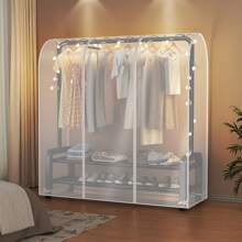 1 Stück hochwertige großvolumige Mantelregal Staubabdeckung, multifunktionale transparente wasserdichte Kleiderbügel Abdeckung, waschbare Hängeaufbewahrungstasche mit Doppel-/Einzelreißverschluss, verwendet für Kleiderschrank Aufbewahrung - zum Schutz vor Staub und Feuchtigkeit für Mäntel, Anzüge, Kleider, Schlafzimmer, Organizer, Heimlagerung, Damenhosen in Schwarz