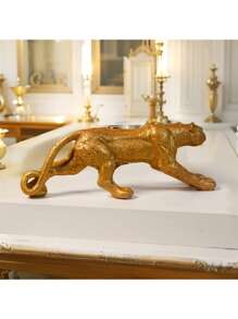 5pcs Assorted Color Resin Leopard Sculpture, Home Decor Animal Figurines, Ideal For Living Room, Desk, Cabinet, Holiday Gifts And Tabletop Decoration