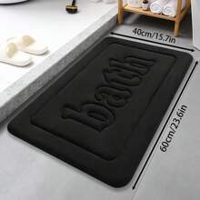 1pc Memory Foam Flannel Bath Mat, Anti-Slip Absorbent Bathroom Rug