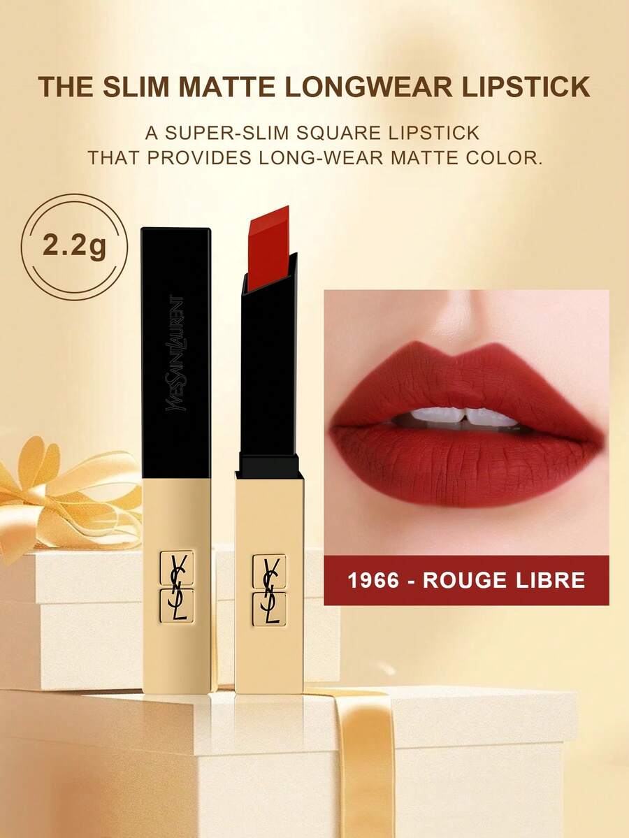 Yves Saint Laurent Yves Rouge Pur Couture 纤细皮革哑光唇膏 - 0.08 盎司/2.2 克 #1966 - #1966 - 查看 1