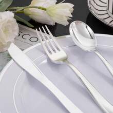 75pcs Silver Plastic Silverware Cutlery Set - Heavy-Duty Plastic Tableware Set, Suitable For Catering, Party, Banquet, Wedding