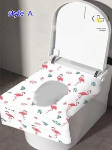 10 Stück wasserdichte Einweg-Toilettendeckel mit süßen Hasen- und Herzmustern - starker Klebstoff, einzeln verpackte Reise-Schutzhüllen, geeignet für Toilettentraining, öffentliche Toiletten und Badezimmer-Accessoires, Nutzung öffentlicher Toiletten | Einweg-Toilettendeckel | Einzeln verpackt mit Klebstoff