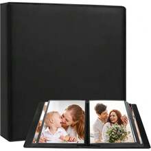 New-88 8x10 Photo Album 168 Pockets Holds 168 Photos, Large Capacity Lear Cover Family W Baby Photo Book For 8 X 10 Pictur, Photo Album 8x10  Black Inner  (Black) - 黑色 - 查看 1