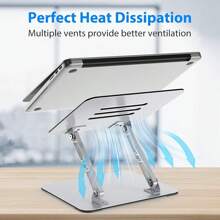Laptop Stand For Desk,  Adjustable Laptop Riser,  Metal Foldable Computer Stand Holder Portable Notebook Mount,  Ventilated Cooling Notebook Stand Compatible With 10-15. 6" Laptops