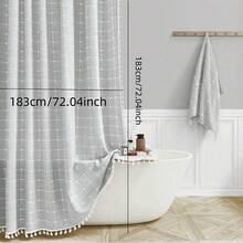 Bộ rèm tắm phong cách nông trại Boho kèm móc, rèm tắm vải lanh sọc siêu bền cho phòng tắm, rèm tắm phong cách đồng quê mộc mạc cổ điển chống thấm nước kèm tua rua, quà tặng Valentine cho nữ, sinh nhật, bạn trai, bạn gái, trang trí phòng tắm tại nhà, phụ kiện phòng tắm, trang trí mùa thu, trở lại trường học - Nhiều màu - Xem 30