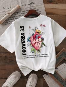 女士休闲短袖圆领 T 恤