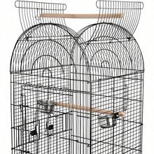 Jaula de aves de 63,5 pulgadas mediana con tapa abierta, jaula para periquito, loro, cacatúa y conure de mejillas verdes con soporte desmontable y ruedas giratorias - 1 - Ver 9