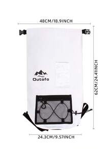 YESPACE 35升高品质背包 - 大容量防水袋，适用于户外、海滩、徒步、皮划艇和冲浪 - 黑白两色可选，户外探险装备 | 运动风格背包 | 卷口防水封口沙滩包，防水手机袋，游泳防水包，运动包，健身包，旅行包，度假包，男女通用，旅行必备，耐用游泳包，适合游泳和海滩活动