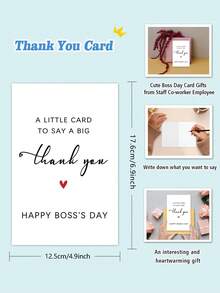 1pc Thank You Card Gifts For Boss Leader Manager, Cute Boss Day Card Gifts From Staff Co-Worker Employee, Funny Boss's Day Card Gifts For Men Women, Best Boss Appreciation Card - Multicolor - View 3