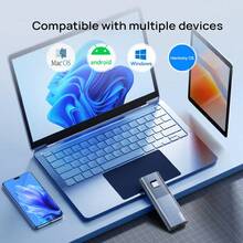 Lenovo TU800行動硬碟 手機電腦直連 高速傳輸 Mac/Win免運驅動 迷你防摔 指紋解鎖+密碼防護 太空灰 - 太空灰 - 查看 4