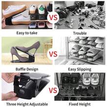 10 件塑料多层鞋架，节省空间双层可调节鞋子收纳架 - 彩色 - 查看 3