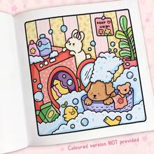 Cozy Cuties | Puzzle & Stress Relief | Adult Coloring Book.Including 48 Pages Of Little Animals Observing Marine Life, Drawing At Home And Other Relaxing Scenes.The Patterns Are Exquisite And The Lines Are Clear.Perfect For Wedding Season | Graduat,Back To School.School Supplies