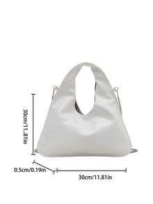 Nouveau sac bandoulière à chaîne de couleur unie , polyvalent, simple et élégant en forme de croissant. Sac à main pour femmes convenant pour le shopping, les portefeuilles, les jeunes femmes, les étudiantes et les cols blancs. Très adapté pour les bureaux, les universités, le travail, les affaires, les déplacements, les activités extérieures, les voyages et les sorties - Blanc - Voir 9