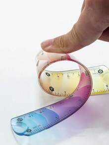 Regla transparente de plástico - Regla suave, regla para la escuela, regla con centímetros, milímetros y pulgadas, surtido de tamaños, reglas transparentes, reglas escolares, medidas precisas, ideal para manualidades, dibujo y útiles escolares, disponible en tamaños de 5.91", 7.87" y 11.81", útiles escolares, de vuelta a la escuela - Multicolor - Ver 4