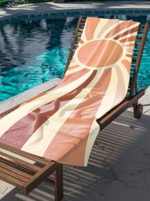 1 Stück sonnige Mikrofaser-Strandtuch, ohne Sand, leicht, überdimensioniert, schnelltrocknend für Erwachsene zum Schwimmen, Schwimmbad, Camping, Yoga, Reiseaccessoires, Urlaubssachen, Strandutensilien