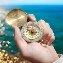 1pc Personalized Compass, Luminous Compass, Gift For Him, Anniversary Gift For Boyfriend, Long Distance Gift, Valentine's Day Gift, Engraved Compass, Personalized Engraved Brass Compass | Custom Compass Gift For Work, Gift For Friend Or Him/Her | Anniversary Birthday Wedding Gift