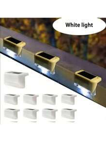 12 Stücke Solar-betriebene LED-Gartenleuchten, Treppenbeleuchtung für Außen-Dekoration - Terrasse, Stufen, Geländer, Wand, Garten, Treppe, Terrasse, Zaun, Einfahrt Beleuchtung, Multi-Farb-Steuerung, für Heim-Dekoration und Geländer-Dekoration