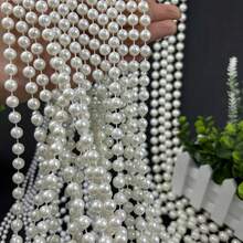 13.12英尺/39.37英尺人造白色珍珠串珠，装饰珍珠花环，DIY婚礼配饰，发饰，婚礼中心装饰，婚礼装饰，节日派对装饰，家居装饰，花卉装饰，乔迁之喜，户外花园露台桌面装饰，下午茶派对，新娘送礼会，化装舞会，家居门廊悬挂吊坠 - 彩色 - 查看 3