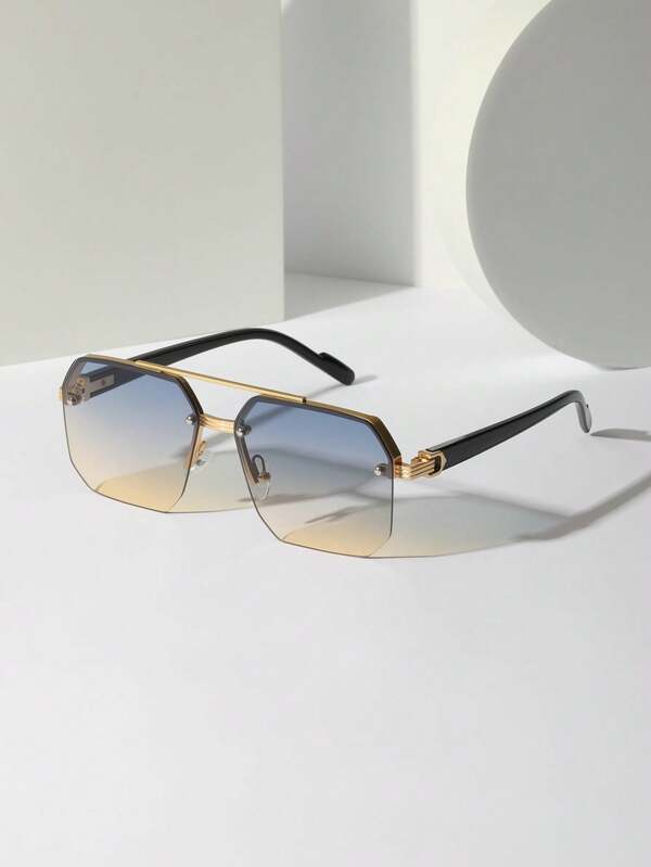 1 pieza Gafas de moda con montura de metal para hombre