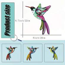 4pcs/Set 3D Metal Hummingbird Wall Decor, Vibrant Colorful Metal Garden Decor For Outdoor Patio