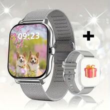 LOMAXFR Smartwatch,Multifunctional Sports Smart Watch, Wireless Calls & Music, Step Counter, Message Notifications, Sedentary Reminders, Alarm Clock, And Multiple Watch Face Wallpapers. Compatible With Android And IOS, Unisex, Perfect As A Mother's Day Gift.